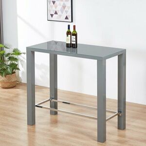 Furniture In Fashion Jam High Gloss Bar Table Rectangular Glass Top In Grey Furniture In Fashion Jam High Gloss Bar Table Rectangular Glass Top In Grey