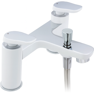 Evg Gervasi Bath & Shower Mixer White & Chrome - Dual Control Tap Evg Gervasi Bath & Shower Mixer White & Chrome - Dual Control Tap