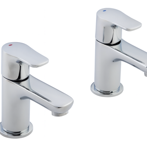 Evg Elion Basin Tap Pair Chrome - Modern Twin Lever Bathroom Taps Brass Build Evg Elion Basin Tap Pair Chrome - Modern Twin Lever Bathroom Taps Brass Build