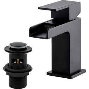 Does Not Apply Monobloc Brass Basin Taps With Pop Up Waste And Sink Plug - Matte Black Waterfal Does Not Apply Monobloc Brass Basin Taps With Pop Up Waste And Sink Plug - Matte Black Waterfal