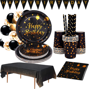 Does Not Apply Black And Gold Party Supplies - Birthday Party Cutlery Black And Gold Birthday P Does Not Apply Black And Gold Party Supplies - Birthday Party Cutlery Black And Gold Birthday P