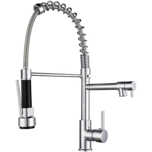 Does Not Apply Kitchen Sink Taps Mixer High Arc 360° Rotation, Double Hole With Dual Sprayer, H Does Not Apply Kitchen Sink Taps Mixer High Arc 360° Rotation, Double Hole With Dual Sprayer, H