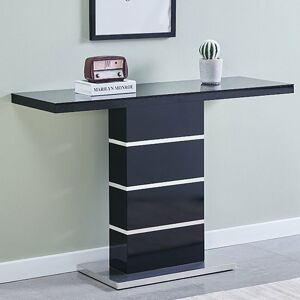 Furniture In Fashion Parini High Gloss Console Table In Black With Glass Top Furniture In Fashion Parini High Gloss Console Table In Black With Glass Top