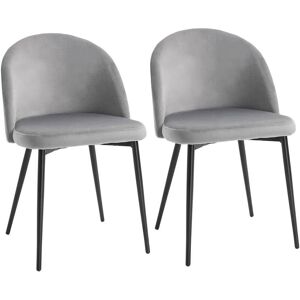 Homcom 2 Pieces Modern Upholstered Fabric Bucket Seat Dining Chairs Living Room Grey Homcom 2 Pieces Modern Upholstered Fabric Bucket Seat Dining Chairs Living Room Grey