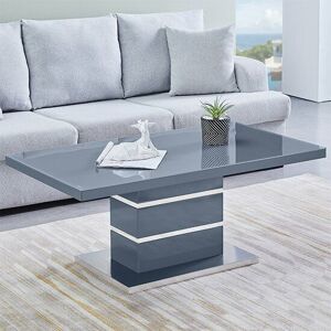 Furniture In Fashion Parini High Gloss Coffee Table In Grey With Glass Top Furniture In Fashion Parini High Gloss Coffee Table In Grey With Glass Top
