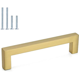 Does Not Apply 5 Pack Gold Kitchen Handles 128mm Square Brushed Brass Cupboard Handles Wardobe Does Not Apply 5 Pack Gold Kitchen Handles 128mm Square Brushed Brass Cupboard Handles Wardobe