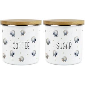 Purely Home Spring Sheep Coffee & Sugar 1.2l Canister Set - Countryside Kitchen Storage Gift Purely Home Spring Sheep Coffee & Sugar 1.2l Canister Set - Countryside Kitchen Storage Gift