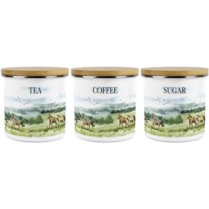 Purely Home Wild Horses Tea Coffee Sugar Canister Set - 1.2l Kitchen Storage Horse Gifts Purely Home Wild Horses Tea Coffee Sugar Canister Set - 1.2l Kitchen Storage Horse Gifts
