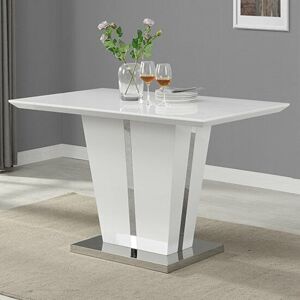 Furniture In Fashion Memphis Small High Gloss Dining Table In White With Glass Top Furniture In Fashion Memphis Small High Gloss Dining Table In White With Glass Top