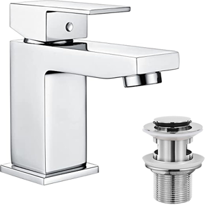 Hapilife Basin Taps Square With Pop Up Waste Bathroom Sink Mixer Taps With Uk Standard Ho Hapilife Basin Taps Square With Pop Up Waste Bathroom Sink Mixer Taps With Uk Standard Ho