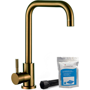 Does Not Apply Brushed Gold Kitchen Sink Mixer Tap, 304 Stainless Steel, Single Lever, Angular Does Not Apply Brushed Gold Kitchen Sink Mixer Tap, 304 Stainless Steel, Single Lever, Angular