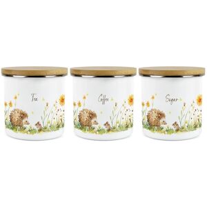Purely Home Hedgehog & Mouse Tea Coffee Sugar Canister Set - 1.2l Enamel Kitchen Gifts Purely Home Hedgehog & Mouse Tea Coffee Sugar Canister Set - 1.2l Enamel Kitchen Gifts
