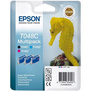 Genuine Epson To48c Seahorse Tripple Pack Ink Cartridges, T0481 T0482 T0483 T48c Genuine Epson To48c Seahorse Tripple Pack Ink Cartridges, T0481 T0482 T0483 T48c