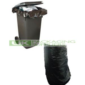 Ukps 500 Black Plastic Polythene Wheelie Bin Liners Refuse Bags Sacks 30x46x54\" - New Ukps 500 Black Plastic Polythene Wheelie Bin Liners Refuse Bags Sacks 30x46x54\" - New