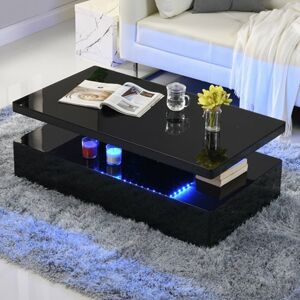 Furniture In Fashion Quinton Glass Top High Gloss Coffee Table In Black With Led Furniture In Fashion Quinton Glass Top High Gloss Coffee Table In Black With Led