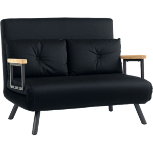 Homcom Click Clack 2 Seater Sofa Bed Living Room Guest Room Home Furniture Black Homcom Click Clack 2 Seater Sofa Bed Living Room Guest Room Home Furniture Black