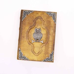 Ancient Wisdom Zinc Owl Decor Leather Journal 200 Deckle Edge Pages Blank Notebook 10x7\ Ancient Wisdom Zinc Owl Decor Leather Journal 200 Deckle Edge Pages Blank Notebook 10x7\