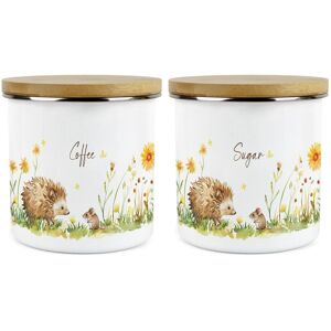 Purely Home Hedgehog & Mouse Coffee And Sugar Canister Set - 1.2l Enamel Kitchen Gifts Purely Home Hedgehog & Mouse Coffee And Sugar Canister Set - 1.2l Enamel Kitchen Gifts