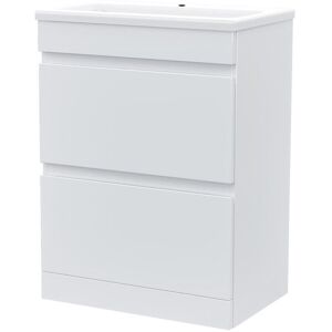 Willesden Bathrooms White 600mm Pvc 2 Drawer Vanity Cabinet & Slim Basin Sink Floorstanding Willesden Bathrooms White 600mm Pvc 2 Drawer Vanity Cabinet & Slim Basin Sink Floorstanding
