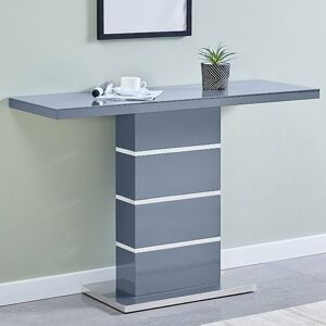 Furniture In Fashion Parini High Gloss Console Table In Grey With Glass Top Furniture In Fashion Parini High Gloss Console Table In Grey With Glass Top