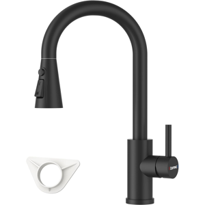 Does Not Apply Matte Black Kitchen Mixer Tap With Pull Out Spray, Swan Neck Sus304 Stainless St Does Not Apply Matte Black Kitchen Mixer Tap With Pull Out Spray, Swan Neck Sus304 Stainless St