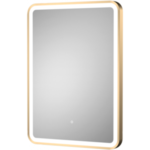 Hudson Reed Brushed Brass Framed Bathroom Mirror & Touch Sensor 700mm X 500mm Lq702 Hudson Reed Brushed Brass Framed Bathroom Mirror & Touch Sensor 700mm X 500mm Lq702