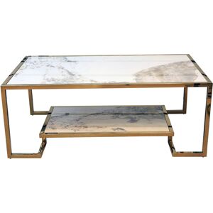 Bps Home 2 Tier Sintered Stone Coffee Table With Gold Finish Frame Living Room Furniture Bps Home 2 Tier Sintered Stone Coffee Table With Gold Finish Frame Living Room Furniture