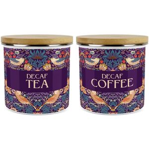 Purely Home Purple Strawberry Thief Decaf Tea & Decaf Coffee Canister Set - Kitchen Gifts Purely Home Purple Strawberry Thief Decaf Tea & Decaf Coffee Canister Set - Kitchen Gifts