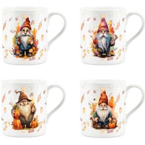Purely Home Autumn Gnomes Mugs Set - Bone China Tea/coffee Cup Gift Set Of 4 Purely Home Autumn Gnomes Mugs Set - Bone China Tea/coffee Cup Gift Set Of 4