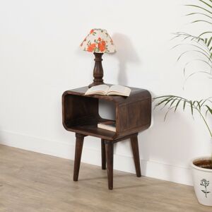 Generic Mango Wood Bedside Table - Open Curve Edges Generic Mango Wood Bedside Table - Open Curve Edges