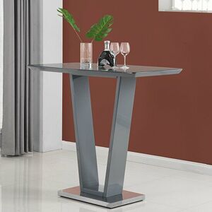 Furniture In Fashion Ilko High Gloss Bar Table Rectangular Glass Top In Grey Furniture In Fashion Ilko High Gloss Bar Table Rectangular Glass Top In Grey