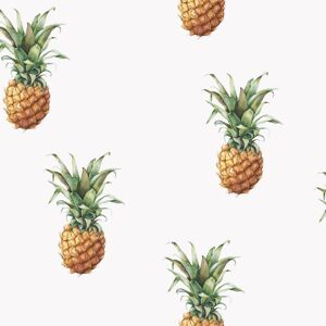 G45453 - Just Kitchens Pineapples White Green Brown Galerie Wallpaper G45453 - Just Kitchens Pineapples White Green Brown Galerie Wallpaper