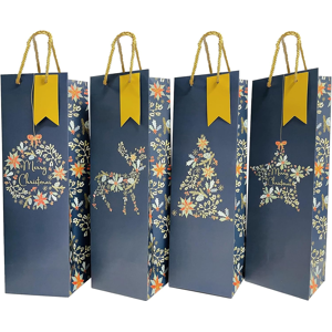 Branded 12 Pcs Christmas Wine Bottle Bags, Kraft Paper Champagne & Whiskey Wine Gift Bag Branded 12 Pcs Christmas Wine Bottle Bags, Kraft Paper Champagne & Whiskey Wine Gift Bag