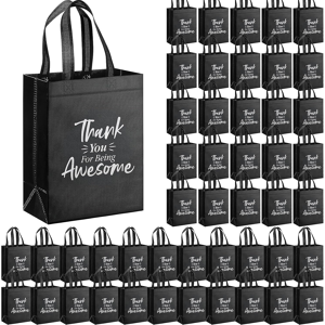 Branded 48 Pack Reusable Grocery Bags Bulk, Non-Woven Party Favor Bag Thank You Gift Bag Branded 48 Pack Reusable Grocery Bags Bulk, Non-Woven Party Favor Bag Thank You Gift Bag