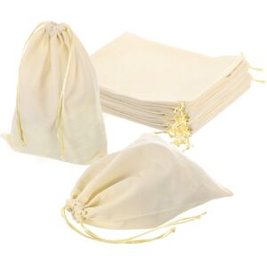 Metallixity 25 Pcs Velvet Drawstring Bag 8 X 10 Inch Jewelry Pouches Gift Bags, Beige Metallixity 25 Pcs Velvet Drawstring Bag 8 X 10 Inch Jewelry Pouches Gift Bags, Beige