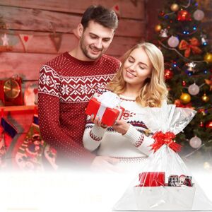 ⊹100pcs Transparent Bags With Beautiful Ribbon Versatile Clear Packaging Bag For ⊹100pcs Transparent Bags With Beautiful Ribbon Versatile Clear Packaging Bag For