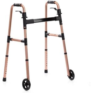 Nrs Healthcare Easyfold Height Adjustable Compact Wheeled Walker Rose Gold Nrs Healthcare Easyfold Height Adjustable Compact Wheeled Walker Rose Gold