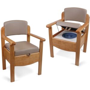 Aidapt Wooden Commode Chair Discreet Bedroom Living Room Padded Seat In Pebble Grey Aidapt Wooden Commode Chair Discreet Bedroom Living Room Padded Seat In Pebble Grey