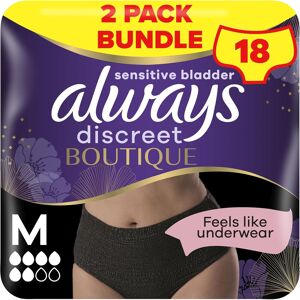 Always Discreet Boutique Incontinence Pants Women, Medium Size, Black, 18 High A Always Discreet Boutique Incontinence Pants Women, Medium Size, Black, 18 High A