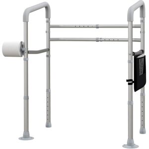 Homcom Adjustable Toilet Safety Frame With Additional Rubber Tips Storage Homcom Adjustable Toilet Safety Frame With Additional Rubber Tips Storage