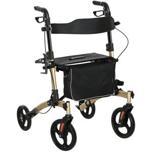 Homcom Folding Rollator, 4 Wheeled Aluminum Mobility Walker With Seat And Bag Homcom Folding Rollator, 4 Wheeled Aluminum Mobility Walker With Seat And Bag