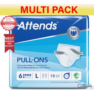Attends Pull Ons Adult Incontinence Pants 6 - Large - Multi Pack - 4 Pack Of 18 Attends Pull Ons Adult Incontinence Pants 6 - Large - Multi Pack - 4 Pack Of 18