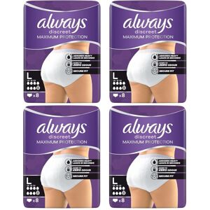 Always Discreet Heavy Adult Incontinence Pants 4 X 8pk Always Discreet Heavy Adult Incontinence Pants 4 X 8pk