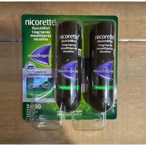 Nicorette Quickmist Mouthspray Freshmint Duo 2 ⨯150 Sprays- Pack Of 1 Nicorette Quickmist Mouthspray Freshmint Duo 2 ⨯150 Sprays- Pack Of 1