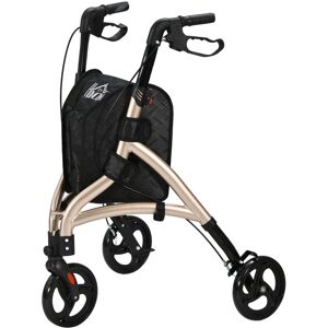 Homcom Lightweight Aluminium 3-Wheel Rollator With Adjustable Handle Storage Bag Homcom Lightweight Aluminium 3-Wheel Rollator With Adjustable Handle Storage Bag