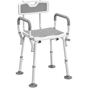 Homcom Padded Shower Stool With Arms And Back, 4 Suction Foot Pads, Grey Homcom Padded Shower Stool With Arms And Back, 4 Suction Foot Pads, Grey