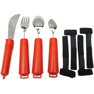 Shine 8 Piece Utensil Set Adapted Cutlery Independent Eating Aids Easy Grip Red Shine 8 Piece Utensil Set Adapted Cutlery Independent Eating Aids Easy Grip Red