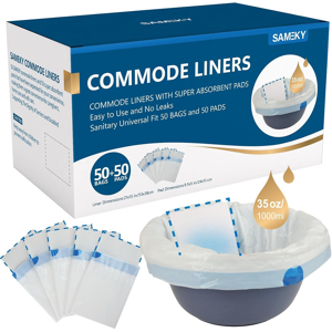 Does Not Apply Commode Liners With Absorbent Pads Value Pack 50 Count Universal Fit Bedside Does Not Apply Commode Liners With Absorbent Pads Value Pack 50 Count Universal Fit Bedside