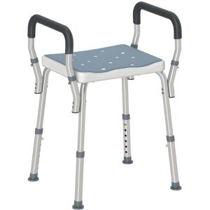 Homcom Rust-Free Aluminium Bath Chair With Adjustable Height Seat 57-69cm Light Blue Homcom Rust-Free Aluminium Bath Chair With Adjustable Height Seat 57-69cm Light Blue