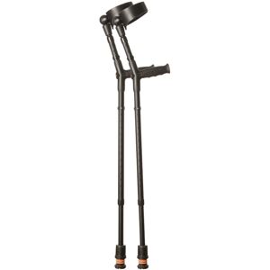Flexyfoot Double Adjustable Ergonomic Comfy Grip Closed Cuff Crutch Black Pair Flexyfoot Double Adjustable Ergonomic Comfy Grip Closed Cuff Crutch Black Pair